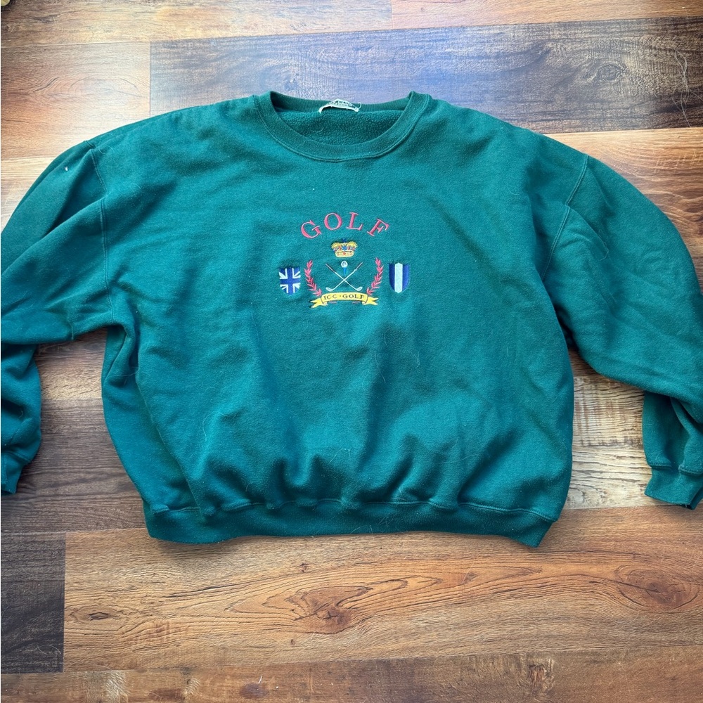 Men's Crewneck Sweater with Golf Embroidery